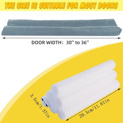 Door Draft Stopper, 30'' to 36'' Adjustable Gap Filler, Double-Sided Windproof Seal, Easy Install to Block Noise, Cold Air, Light, Dust, and Drafts (Gray) - color: Gray
