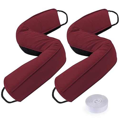 Sunolga 2 Packs 38 Inches 2.2LB Weighted Door Draft Stopper Filled with Glass Beads & Cotton, Removable Machine Washable Sound Proof Under Door Draft Blocker with Anti-Abrasion Bottom for Door, Red - color: Red, size: 38 Inches