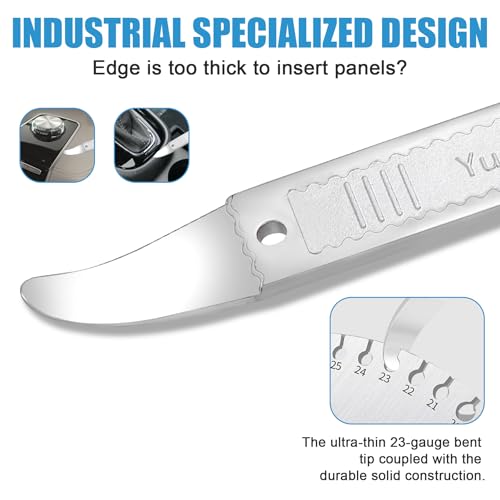 4140 Dual-purpose Steel Pry Bar, Multi-Function Trim Removal Tool for Automotive Panel,Planes Panel, Interior &exterior Trim Removal (Silver Pry Tool 1pc) - size: Double Head silver 1pc