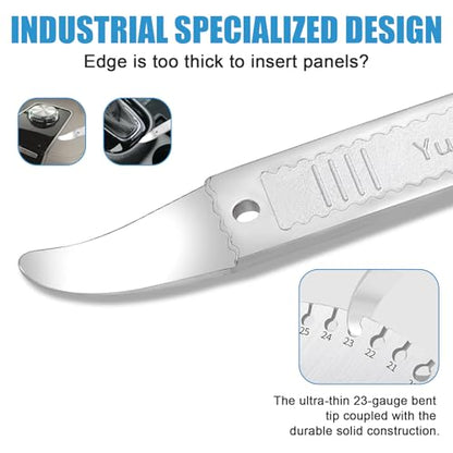 4140 Dual-purpose Steel Pry Bar, Multi-Function Trim Removal Tool for Automotive Panel,Planes Panel, Interior &exterior Trim Removal (Silver Pry Tool 2pc) - size: Double Head silver 2pcs
