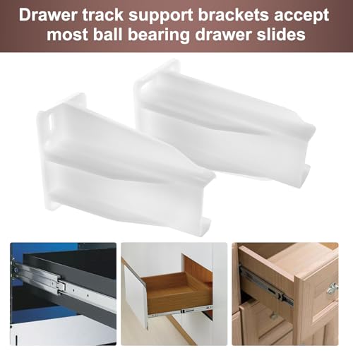 Drawer Track Back Plate Compatible with Prime-Line MP7227,Plastic Drawer Slide Bracket -White (1 Set)