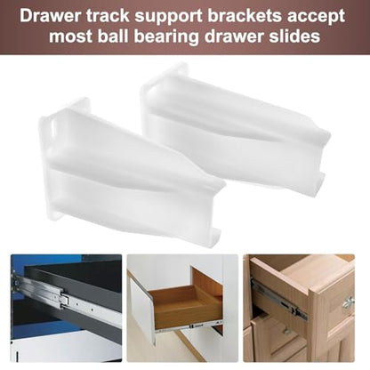 Drawer Track Back Plate Compatible with Prime-Line MP7227,Plastic Drawer Slide Bracket -White (1 Set)