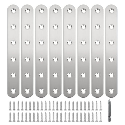 8 Pack Straight Brace,Flat Brace 5” x 0.75”,Stainless Steel Flat Metal Braces,Repair Bracket with Screws - size: 127mm/8 Pcs