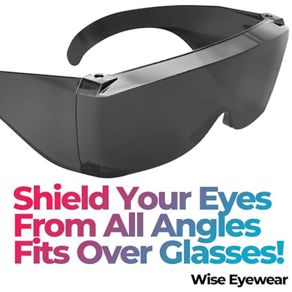 Cover-Ups Black Fit Over Sunglasses - Wrap Around Sunglasses - People Who Wear Prescription Glasses in the Sun - color: Black