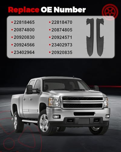 Left Driver & Right Passenger Side Armrest Repair Kit Compatible with 2010-2014 Silverado 2500 HD 3500 HD Sierra 2500 HD 3500 HD Door Panel with Release Handle Below Armrest Replace 22818465 22818470 - size: 22818465-470LR