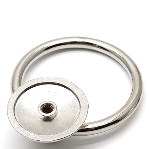 Drawer Ring Pull Drop Ring Knobs in Silver Tone - (6 Pcs)