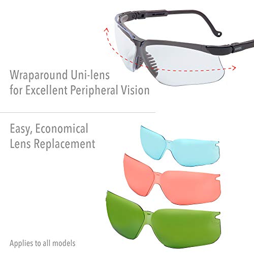 Honeywell Uvex Genesis Safety Glasses with Uvextreme Anti-Fog Coating, Black Frame