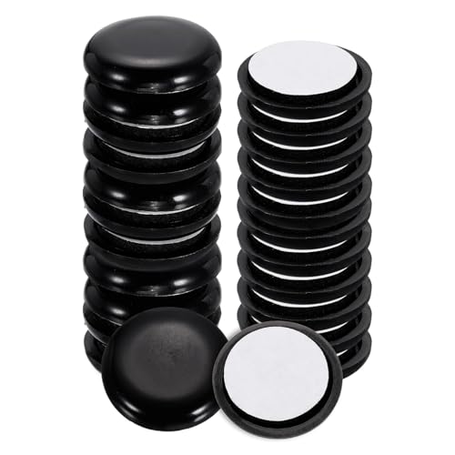 uxcell 24Pcs Plastic Furniture Sliders 1" Self-Adhesive Round Furniture Leg Protectors, Table Chairs Foot Cups Sliders Reusable Furnishing Movers for Hardwood Floors Tile Laminate - size: 1"
