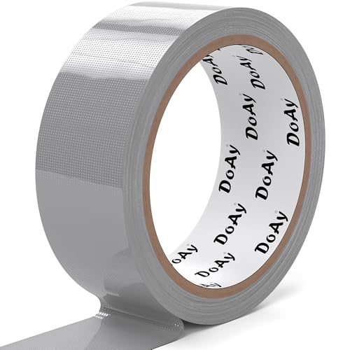 Silver Duct Tape - Heavy Duty Waterproof Tape 1.88 Inch Wide - Strong Adhesive, Extra Thickness, Tear by Hand - Great for Indoor & Outdoor Use, Moving Boxes, Repairs - 45 Ft - color: Silver