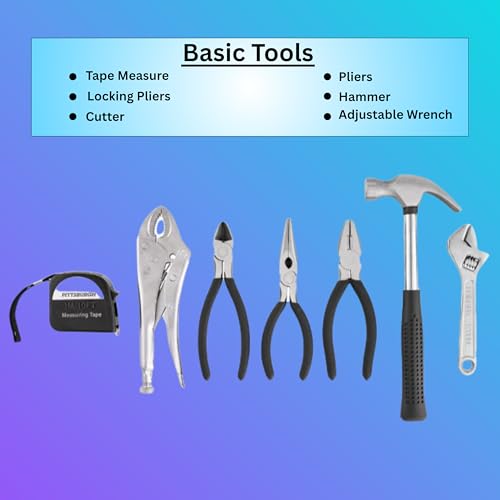 130-Piece Multiple Tool Set with Case – Household Hand Tools Kit for Home, Garage, DIY, Repair & Maintenance – Wrenches, Sockets, Screwdrivers, Pliers, Hex Keys with Handy Carry Organizer