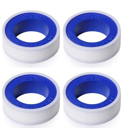 Teflon Tape 4PCS,PTFE Plumbers Tape,for Sealing,Plumbing,Sealant,Thread Seal for Shower Head,Water Pipe,Prevent Leakage,(1 Roll,1/2 Inch X 520 Inches).