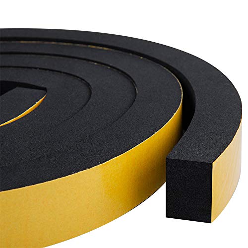 CloudBuyer Weather Stripping Foam 2-Pack, 1 Inch Wide X 3/4 Inch Thick, Insulation Strips with Adhesive for Door & Automotive, Air Conditioner Seal (13 Feet Total, 6.5 Feet/Roll) - size: 1in * 3/4in * 13FT