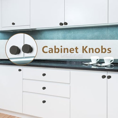 6 Pack Black Cabinet Knobs, Matte Black Drawer Knobs for Kitchen, Bathroom & Cupboard - color: Black