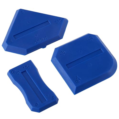 ZZRANYE Blue Caulking Tool Kit 3PCS, Silicone Finishing Tool Set with Multi-Edges for Sealing Grout, Caulk Smoothing & DIY Crafts, Reusable Caulk Remover Tools Sealant Finishing Grout Scraper - color: Blue