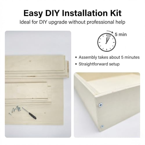 14" W x 19" D x 3.5" H Replacement Kitchen Drawer Box – DIY Kit for Cabinet Drawer Replacement, Pull Out Cabinet Drawers, Wooden Rollout Shelves & Sliding Drawers for Kitchen Cabinets 19–21" Deep