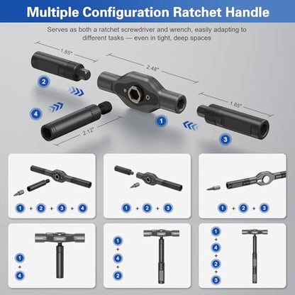 Bomivoi 42 in 1 Magnetic Screwdriver Set, DIY Ratchet Screwdriver Set, Multi Bit Magnetic Drive Set with Detachable Ratchet Handle, Portable Compact Repair Tool Kit for Furniture Computer Bicycle Blue - color: Blue