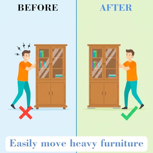 Molain 8 Pcs Furniture Slider Gliders, Self-Adhesive Rectangle Furniture Movers Sliders for Carpet Floor Protector Pads Furnitures Moving Pads for Chair Table Desk Sofa Couch