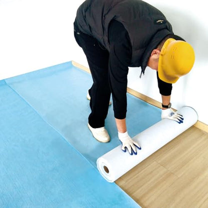 Temporary Floor Protection 39.5’’ x 50’, Floor Protection Film for Construction Projects - Protects Hardwood, Tile, Carpet, Countertops, Bathtubs and More,Coverage of 163 SQFT - size: 39.5’’ x 50’-Blue