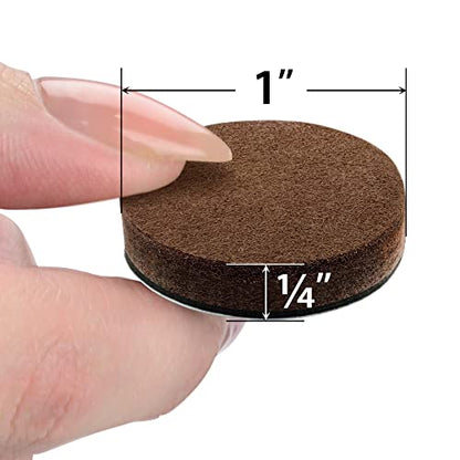 24 Heavy-Duty Felt Furniture Pads 1” 1/4” Thick X-Protector! Round Felt Pads for Furniture Feet - The Best Felt Floor Protectors for Furniture to Prevent Scratches. Protect Your Hard Floor! (Brown) - size: 1 inch 24 PCS Round Brown