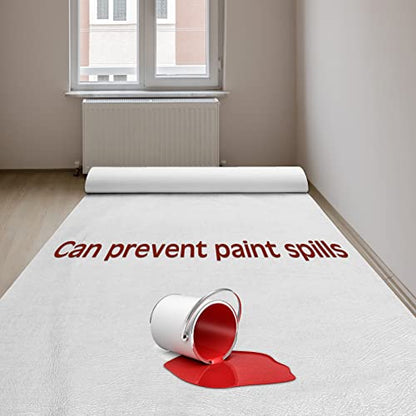 Amylove Temporary Floor Protection Anti Slip Carpet Protector Reusable Waterproof Temporary Flooring over Carpet Self Adhesive Padded Floor Covering, Paint Proof, Protects Hardwood and Tile (50 Feet) - size: 3' x 50' (Rectangular)