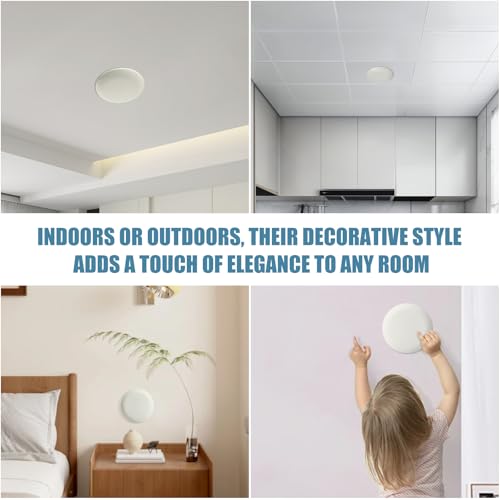 CP3540 Ceiling Cover Plate, Round Electrical Box Cover for 3-1/2" to 4" Holes - 5 Pcs (White)