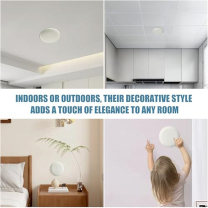 CP3540 Ceiling Cover Plate, Round Electrical Box Cover for 3-1/2" to 4" Holes - 5 Pcs (White)