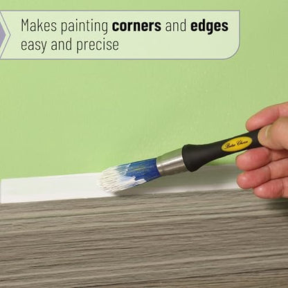 Bates- Trim Paint Brush, 3 pcs, 5/8”, 3/4” and 1”, Ergonomic Handles, Trim Brushes for Painting - color: Yellow-black