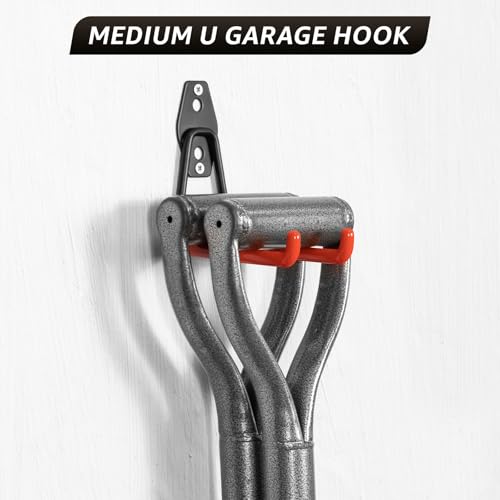 40 Pack Garage Hooks, Heavy Duty Steel Wall Mount Utility Hangers with Anti-Slip Coating for Hanging Bikes, Ladders, Power Tools, and Garden Equipment - color: 40 Pack Orange