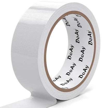 White Duct Tape - Heavy Duty Waterproof Tape 1.88 Inch Wide - Strong Adhesive, Extra Thickness, Tear by Hand - Great for Indoor & Outdoor Use, Moving Boxes, Repairs - 45 Ft - color: White