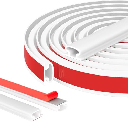 Weather Stripping Door Seal Strip, D Shape Rubber Door Weather Stripping,Self Adhesive Doors Seal Strip for Window Frame Weatherstripping Soundproofing Insulation (White, 23FT) - color: White, size: 23FT