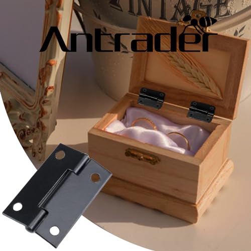 Antrader Folding Hinge, Cabinet Gate Closet Door Hinge 1-1/2'' Long Home Furniture Hardware with 96pcs Screws, Black, 24-Pack - color: Black, size: 1.5" x 0.94", 24pcs