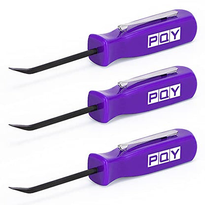 Mini Pocket Pry Bar with Pocket Clip 4.5" Length 3pcs (Purple) - color: purple