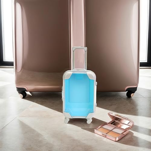 False Eyelash Storage Box, Portable Travel Organizer Mini Luggage False Eyelash Tray Makeup Tool (BLUE) - color: BLUE