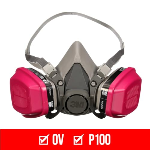 3M P100/OV Odor/Particulate Multi-Purpose Reusable Respirator 65021, NIOSH-APPROVED Organic Vapor Cartridge, Medium - size: Medium
