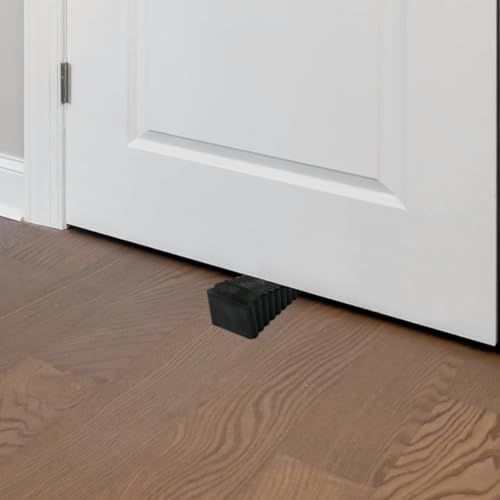 2Pack Black Rubber Door Stopper,Premium Sturdy Door Stoppers Wedge for Floor Fit Heavy Door for Gaps up to 1.2 Inches