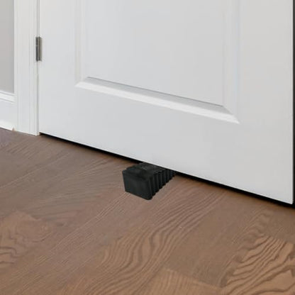 2Pack Black Rubber Door Stopper,Premium Sturdy Door Stoppers Wedge for Floor Fit Heavy Door for Gaps up to 1.2 Inches
