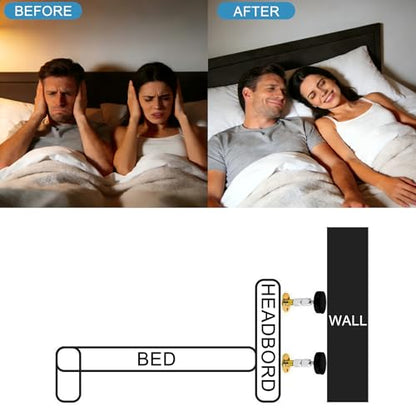 4PCs Adjustable Furniture Stabilizer Headboard Stoppers for Wall – Bed Frame Anti Shake, Desk Stabilizer, Noise Stopper for Sofa Cabinet Door (1-4.1in)