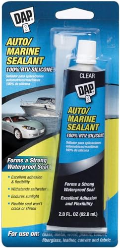 DAP 00694 2.8-Ounce Silicone Rubber Auto/Marine Sealant, Clear- Pack of 2 - size: 2.8-Ounce Pack of 2