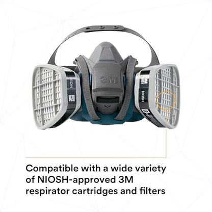 3M Rugged Comfort Quick Latch Half Facepiece Reusable Respirator - size: 1 Count (Pack of 1), style: Large