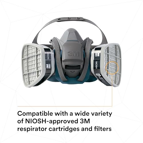 3M Rugged Comfort Quick Latch Half Facepiece Reusable Respirator - size: 1 Count (Pack of 1), style: Small