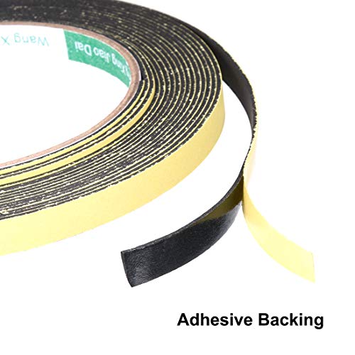 uxcell Sealing Foam Tape 8mm Wide 1mm Thick 5m/16.4ft Long, Self Adhesive Weather Strip for Window Door Insulation - size: 8mmx1mmx5m