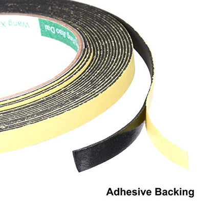 uxcell Sealing Foam Tape 8mm Wide 1mm Thick 5m/16.4ft Long, Self Adhesive Weather Strip for Window Door Insulation - size: 8mmx1mmx5m