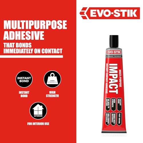 EVO-STIK Impact Adhesive, Multipurpose, High-Strength Adhesive, Bonds Instantly on Contact, Fast Drying, 65g Tube