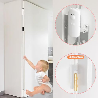 Door Pinch Guard,Slam Stoppers,Soft Stopper Hinge,Hanging Rubber Wedge,White,2PCS - color: Whitex2