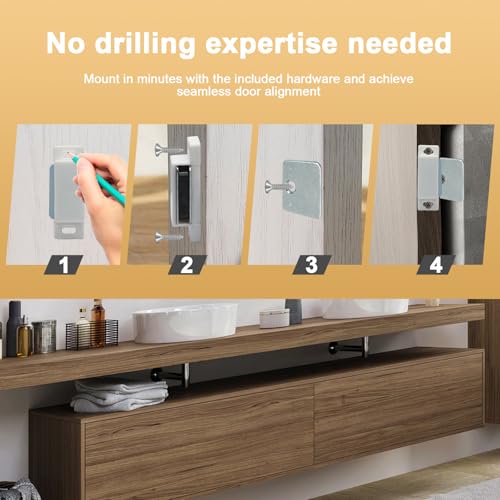 12Pcs Cabinet Door Magnets Catch Magnetic Door Catch, Magnetic Shutter Hardware Drawer Magnet Latch Cabinet Magnets for Closure Cupboard Closet Bathroom(White) - color: White