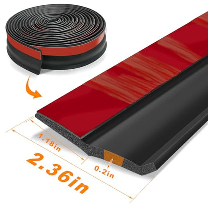 Universal Garage Door Threshold Seals Bottom Rubber Replacement, weatherproofing Garage Door Weather Stripping with Nails (32.8ft) - size: 32.8ft