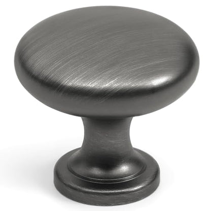 HESTIA HARDWARE 10 Pack | Antique Pewter Cabinet Pulls and Knobs | 1.15 Inch (29mm) Round Silver Knobs for Cabinets and Bathroom Drawers (Z5.10.B) - color: Antique Silver