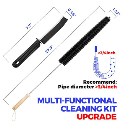 Holikme Dryer Vent Cleaner Kit - Household Cleaning Supplies, Dryer Lint Brush, Refrigerator Long Coil Brush, Flexible Lint Remover, Removing Dust and Pet Hair