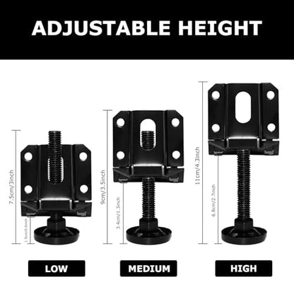 LOSCHEN 4 PCS Heavy Duty Adjustable Leveling Feet for Furniture,Hexagon Nuts Lock Furniture Legs Levelers,for Table, Cabinets, Workbench,Shelving Units and More - size: 4 Pcs