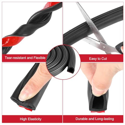 Pangda 13Ft D Shape Rubber Weather Stripping Foam Self-Adhesive EPDM Seal Strip for Noise Reduction Waterproof Dustproof for Cars Boats RVs Windows Doors (3/4" W x 3/4" H) - size: 13ft L, style: 3/4" W X 3/4" H